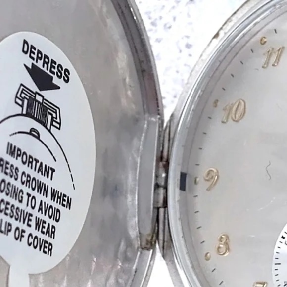 💋Dulan Bulluck Swiss 17 Jewel Pocket Watch Brand New Silver/Gold - Picture 5 of 9